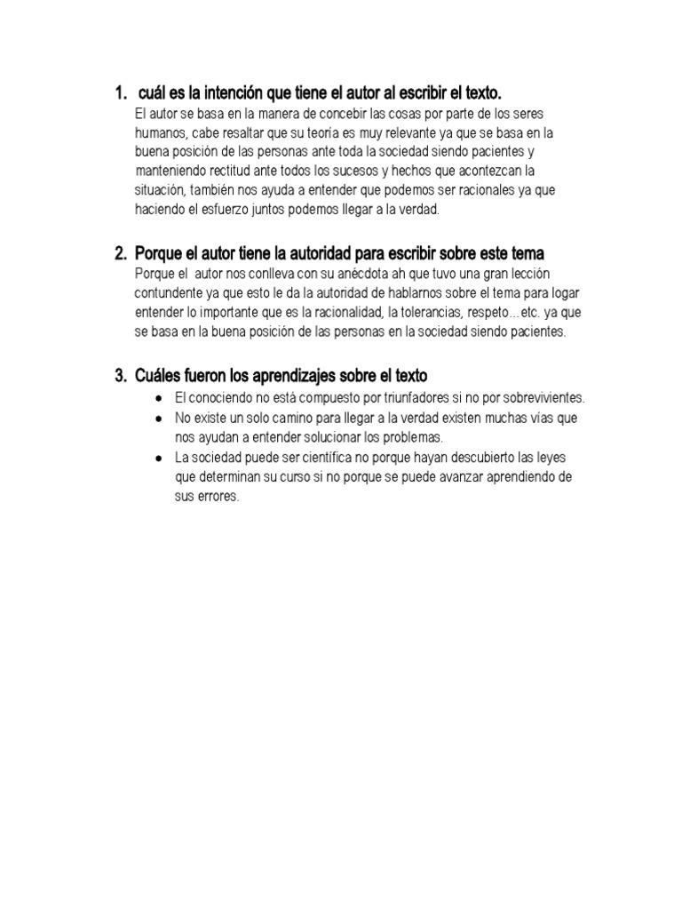 Cuál Es La Intención Que Tiene El Autor Al Escribir El Texto PDF