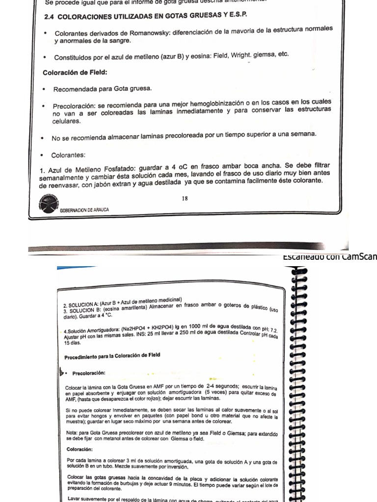 Coloración de Field | PDF