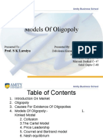 Models of Oligopoly: Prof. S K Laroiya