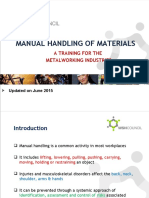 Manual Handling of Materials: A Training For The Metalworking Industries