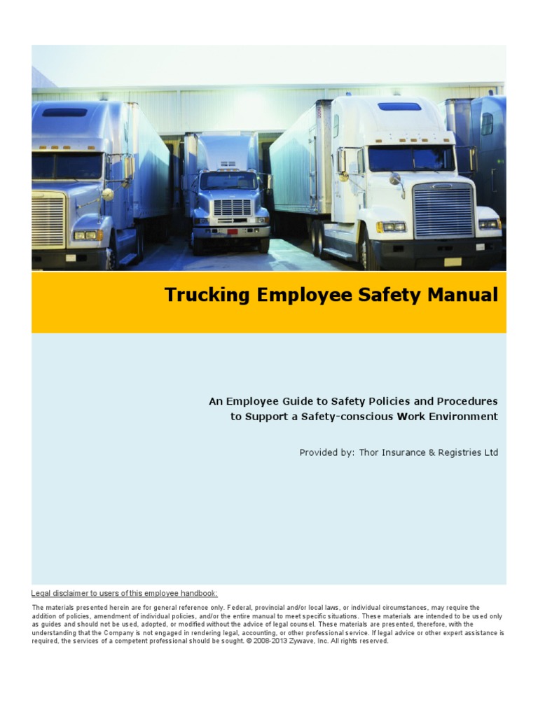 Trucking Employee Safety Manual | PDF | Occupational Safety And Health ...