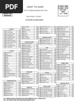 Cost To Cost (Price List)