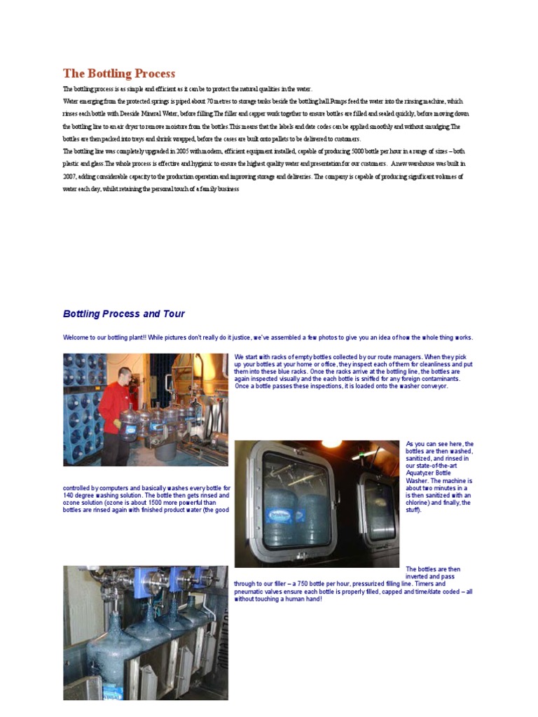 Efficient Bottling Process for Mineral Water | PDF | Water | Oxygen