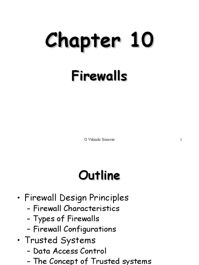 Understanding Firewalls and Trusted Systems | PDF | Firewall (Computing ...