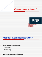 "Verbal Communication.": Bavitha K P Binesh Jose Cyril Augustine Pradeep Surendra