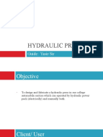 Hydraulic Press: Guide: Yasir Sir