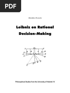 Leibniz On Rational Decision Making Pdf Gottfried Wilhelm Leibniz Teaching Mathematics