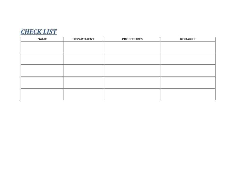 Departmental Procedures Checklist | PDF