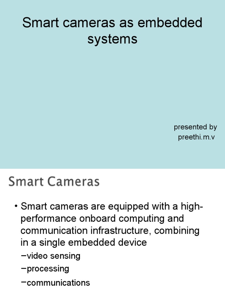 Smart Cameras in Embedded Systems | PDF | Video | Sensor
