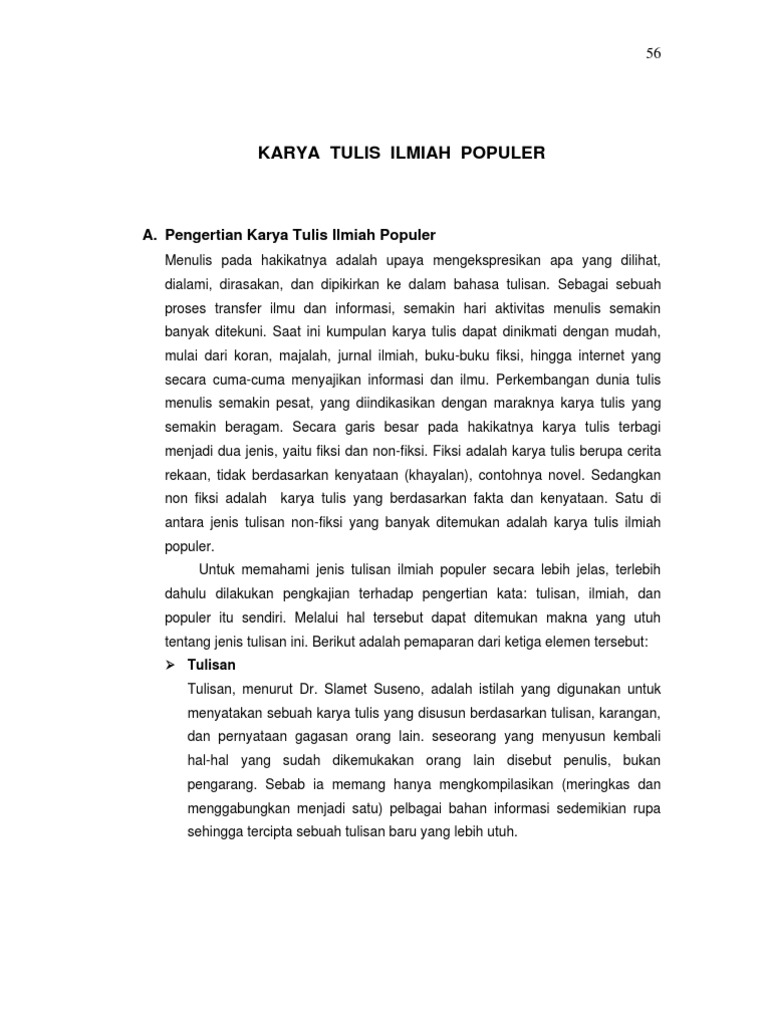 Karya Tulis Ilmiah Populer