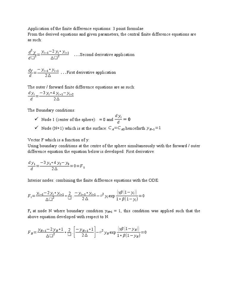Application of The Finite Difference Equations | PDF | Equations ...