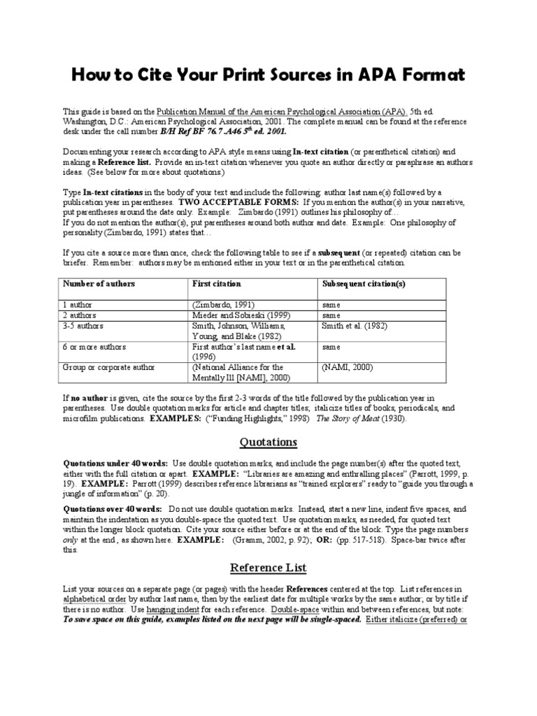 APA2 Citation Apa Style Free 30day Trial Scribd