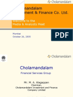 Cholamandalam Investment & Finance Co. LTD.: Welcome To The Media & Analysts Meet