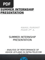 Download SUMMER INTERNSHIP PRESENTATION by rahul_purohit_6 SN49705841 doc pdf