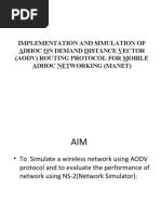 Implementation and Simulation of Adhoc On Demand Distance Vector (Aodv) Routing Protocol For Mobile Adhoc Networking (Manet)