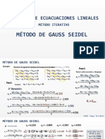 Método de Gauss Seidel. Sistemas de Ecuaciones Lineales