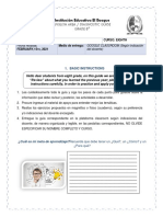 Institución Educativa El Bosque: English Area / Diagnostic Guide Grade 8°