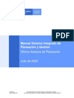 PLANEACION ESTRATEGICA. Manual - Sistema - Integrado - Planeacion - Gestion DAP