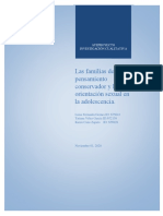 Las Familias de Pensamiento Conservador y La Orientación Sexual en La Adolescencia.