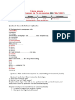 5 Éme Année - Examen de Fin Du Module /02/2021: Documents Non-Autorisés