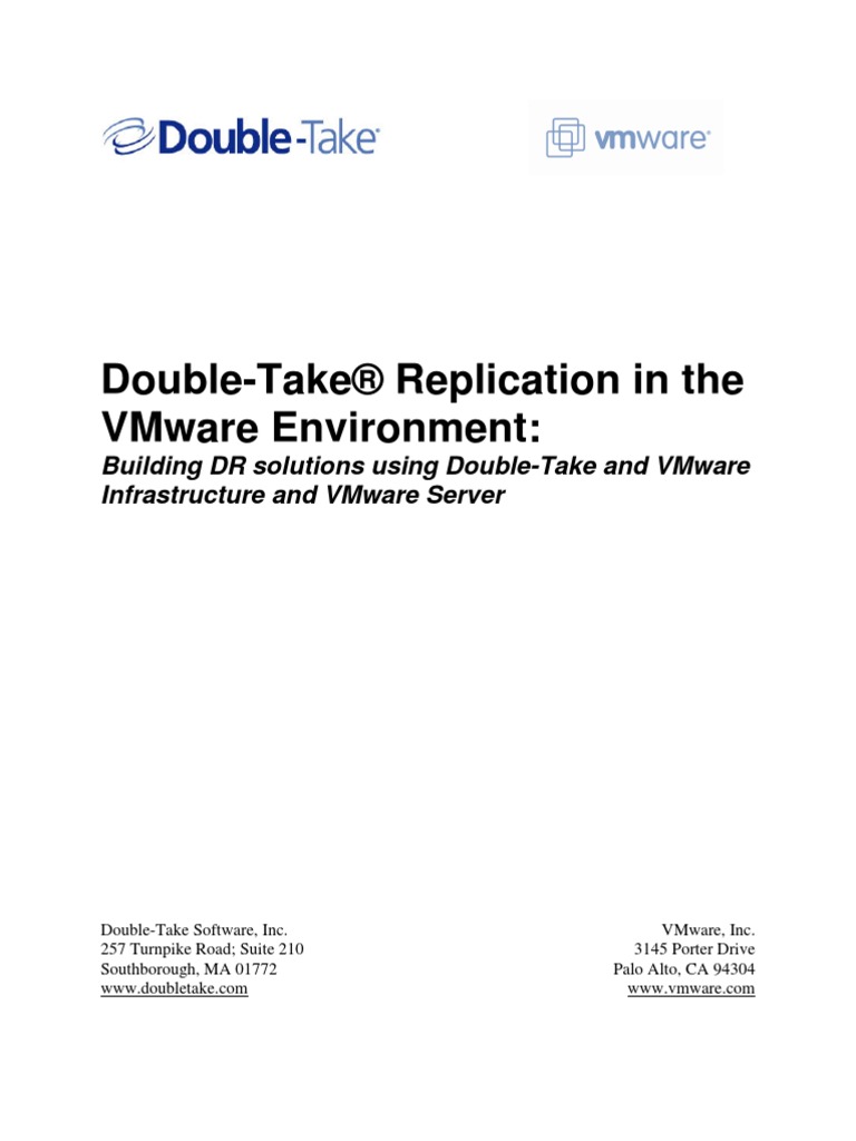 Double-Take® Replication in The Vmware Environment | PDF | V Mware ...