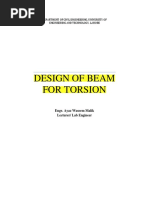 Design of Beam For Torsion