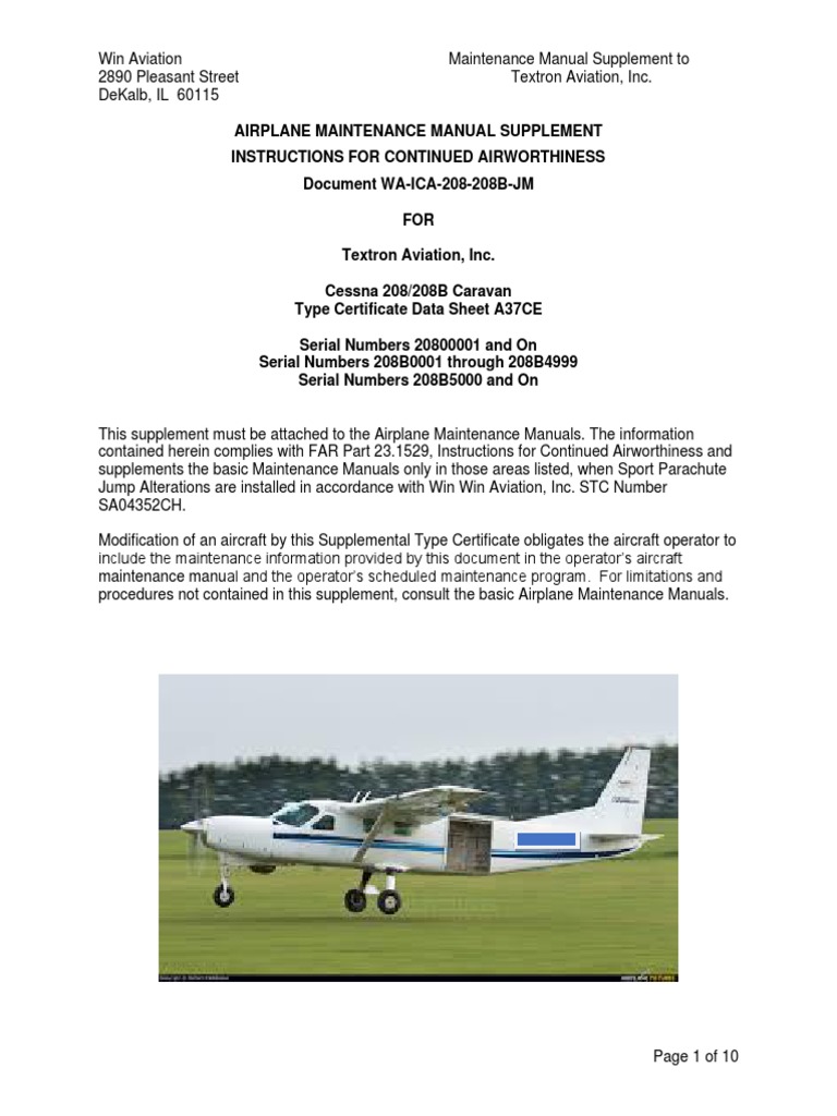 Instructions for continued airworthiness 03 2019 pdf federal
