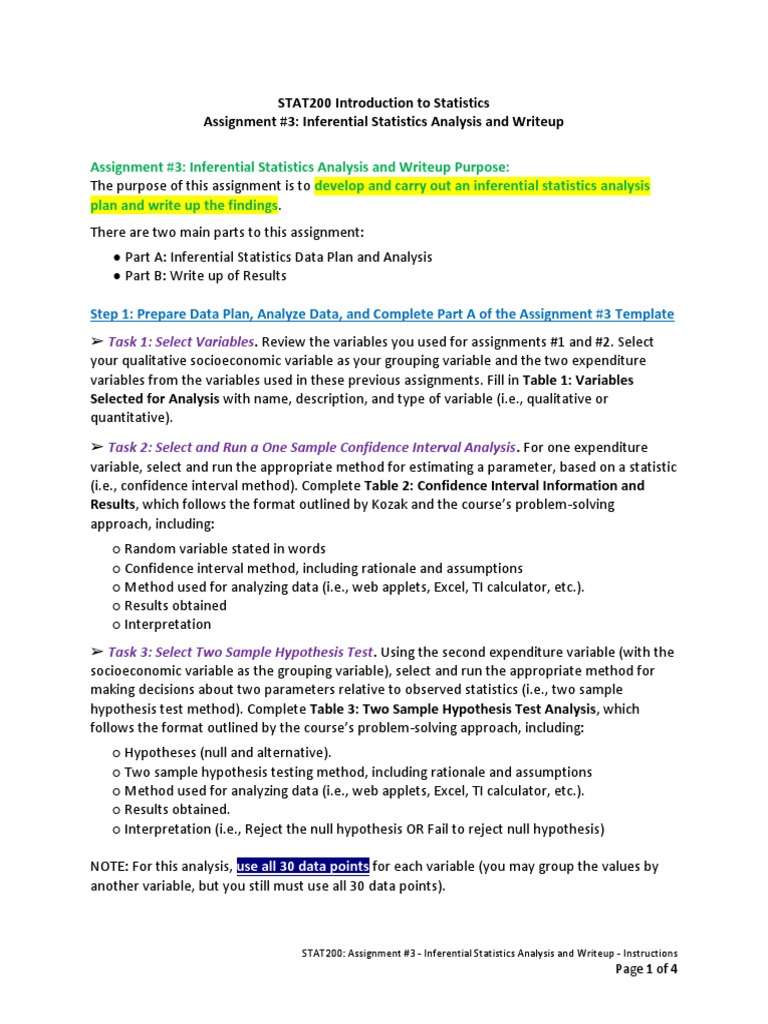 Assignment #30 Inferential Statistics Analysis and Writeup  PDF