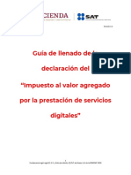 Guía de Llenado de La Declaración Del "Impuesto Al Valor Agregado Por La Prestación de Servicios Digitales"