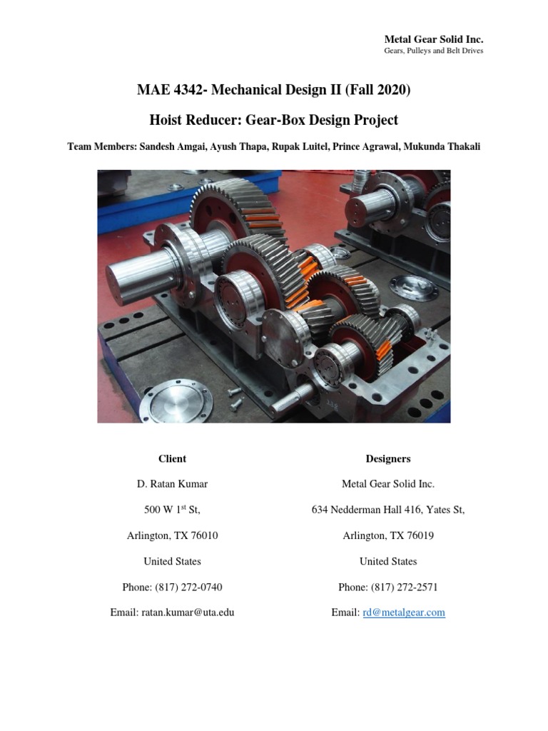 Two-Stage Gearbox Design Overview | PDF | Gear | Belt (Mechanical)