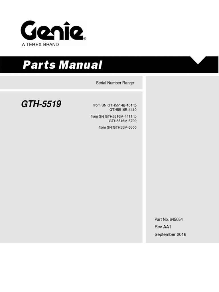 Parts Manual Model GTH-5519 | PDF | Steering | Washer (Hardware)