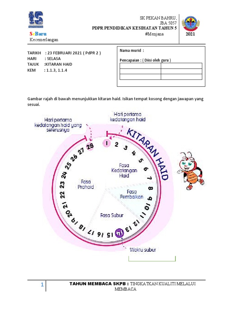 Lembaran Kerja Kitaran Haid Tahun 5 Pdf