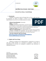 Informe Focus Group - Zipaquirá