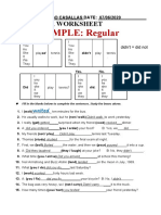 PAST SIMPLE: Regular: Grammar Worksheet