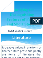 Identifying The Distinguishing Features of Poems and Short Stories