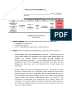 Metacognitive Reading Report # - : (What Concepts Did You Find Difficult To Understand?)