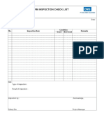 Form Inspection Check List: Project: Date: Material Name: Merk: Type / Inventory No.