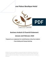 Succo Gene Palace Boutique Hotel: Business Analysis & Financial Statement January and February 2020