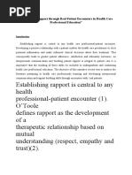 Facilitating Rapport Through Real Patient Encounters in Health Care Professional Education