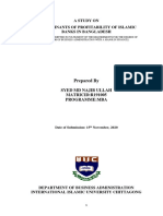 Thesis On Determinants of Profitability of Islamic Banks in Bangladesh