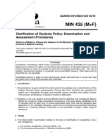 MIN 435 (M+F) : Clarification of Dyslexia Policy: Examination and Assessment Procedures