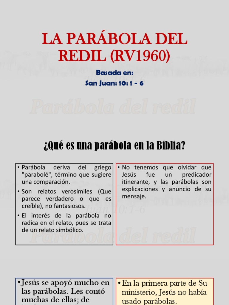 La Parábola del Redil: Significado y Aplicación | PDF | Parábolas de ...