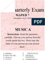 2 Quarterly Exam: Mapeh 7