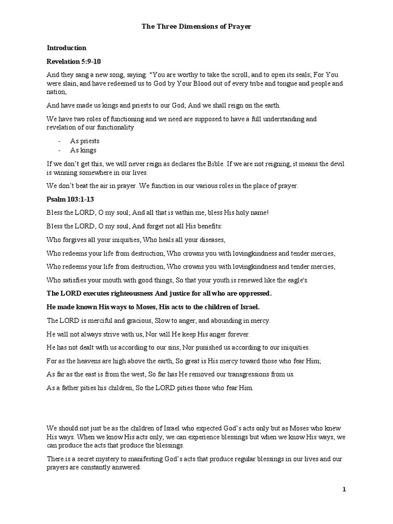 Three Dimensions of Prayer Explained | PDF | Elijah | Prayer