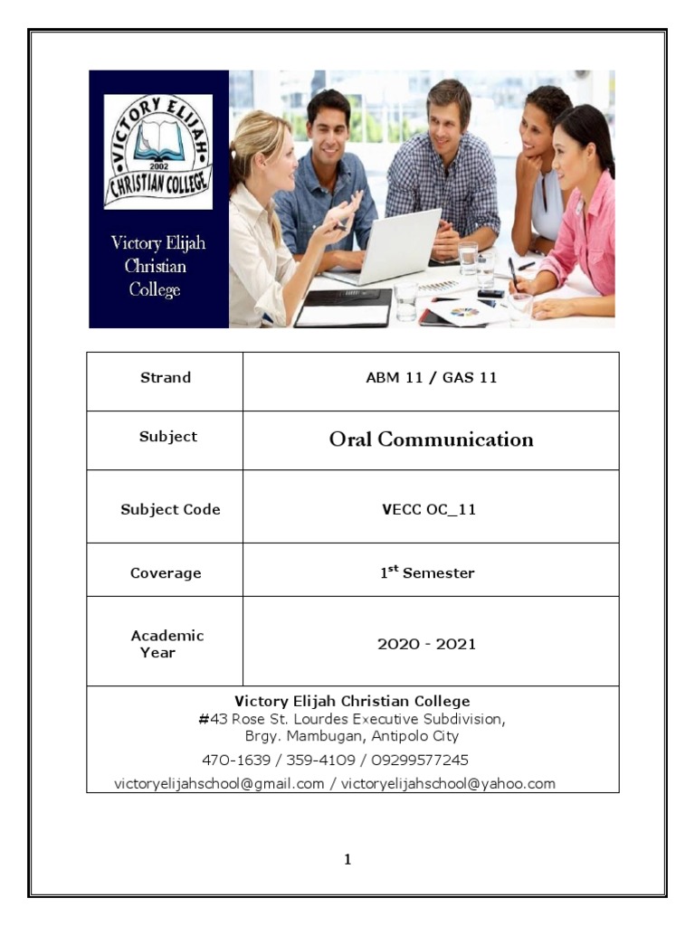 Grade 11 Oral Communication Module | PDF | Human Voice | Communication