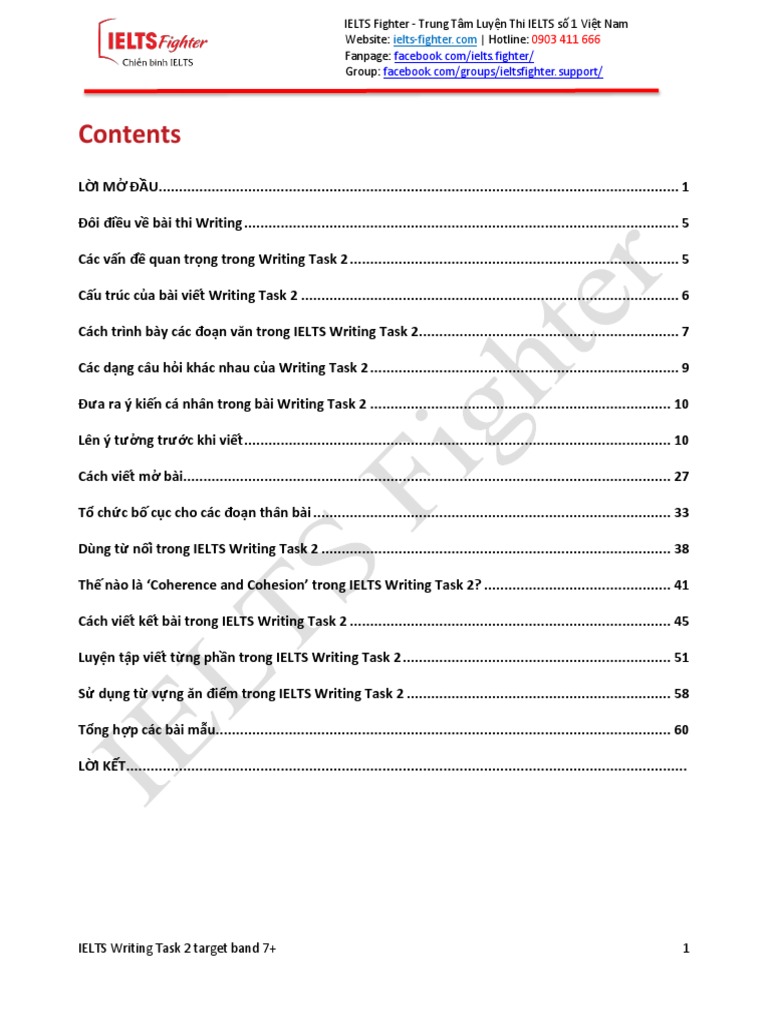 Ielts Writing Task 2 Target Band 7 - Ielts Fighter | PDF