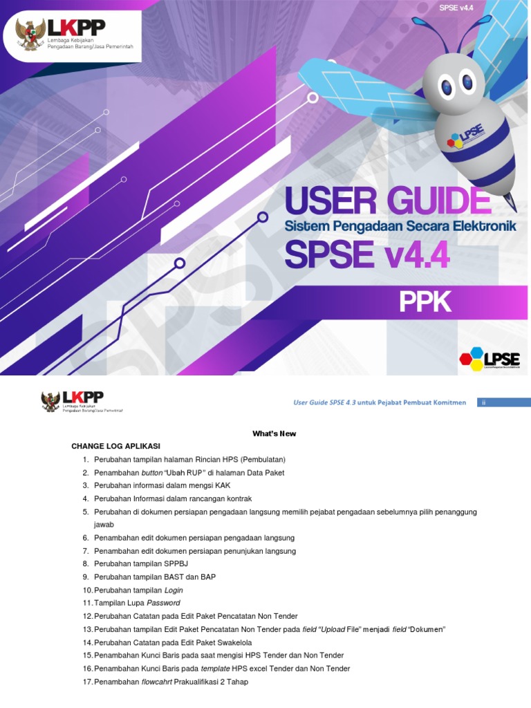 User Guide SPSE v4.4 PPK (Februari 2021) | PDF