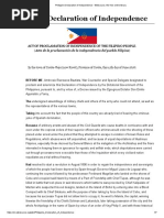 Declaration (ENGLISH TRANSLATION) of Philippine Independence 1898 | PDF ...