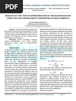 Analysis of The Type of Approximation of The Magnetization Curve For Electromagnetic Converters of High Currents