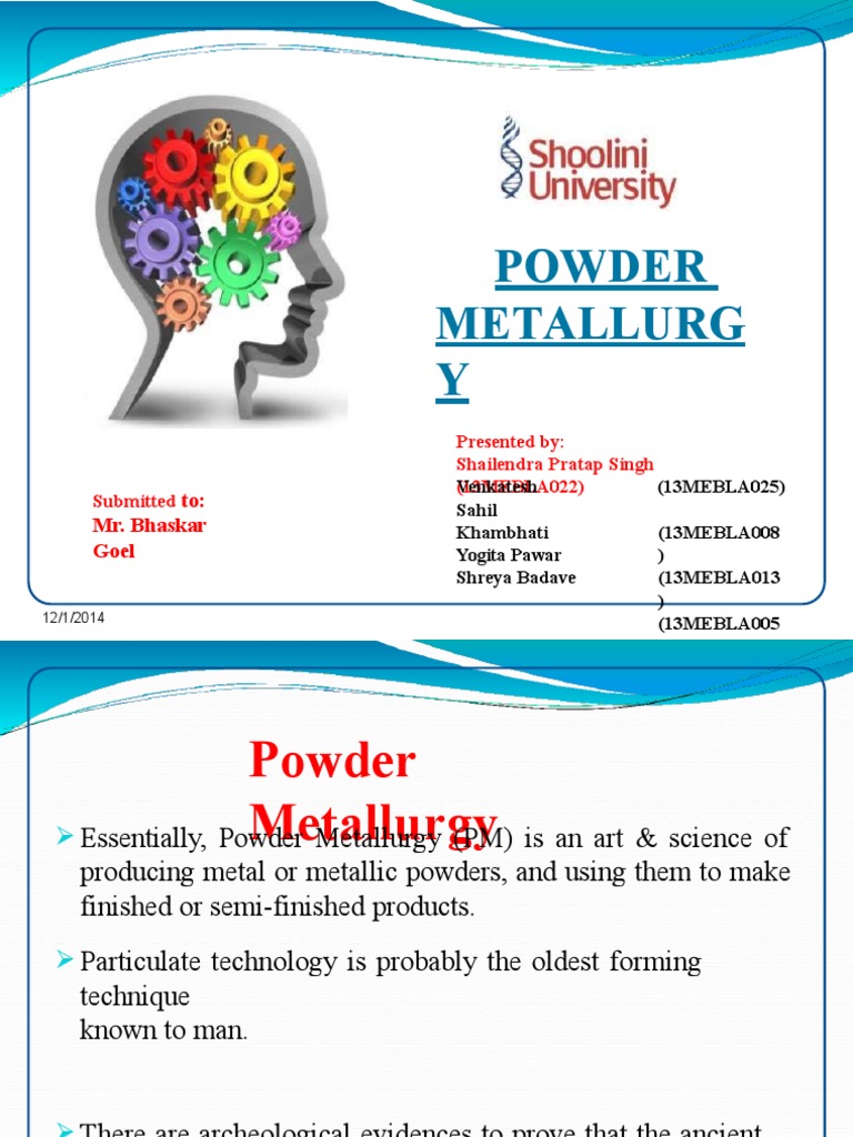 Powder Metallurgy for Engineers | PDF | Sintering | Procedural Knowledge